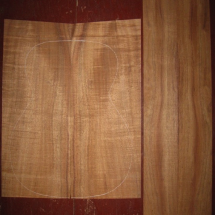 Koa OM/CL AA+ $150
(2) back plates 8-3/4" x 22"
(2) side plates 4-3/8" x 35-3/4"
Air dried since 2006, 15-1/4" OM pattern shown, beautiful honey-brown, medium curl, straight grain.
set #137-1045 Koa OM/CL AA+ $150
(2) back plates 8-3/4" x 22"
(2) side plates 4-3/8" x 35-3/4"
Air dried since 2006, 15-1/4" OM pattern shown, beautiful honey-brown, medium curl, straight grain.
set #137-1045