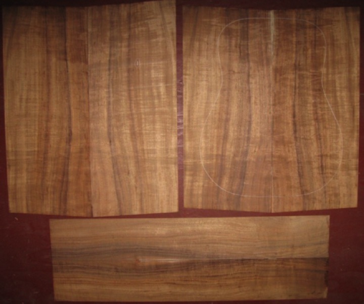 6-pc Koa OM/Dreadnought AA+ $300
(4) top-back plates 10" x 23"
(2) side plates 5" x 32-1/2"
Air dried since 2006, 16" dred pattern shown, medium-full curl, good color/striping striping.
set #136-1285 6-pc Koa OM/Dreadnought AA+ $300
(4) top-back plates 10" x 23"
(2) side plates 5" x 32-1/2"
Air dried since 2006, 16" dred pattern shown, medium-full curl, good color/striping striping.
set #136-1285