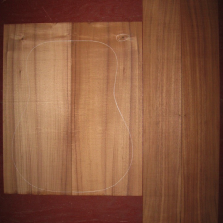Koa OM/Dreadnought AA $120
(2) back plates 9-1/4" x 23"
(2) side plates 5" x 36"
Air dried since 1996, 16" dred pattern shown, handsome straight grain, vertical grain koa with light curl.
set #191-1363 Koa OM/Dreadnought AA $120
(2) back plates 9-1/4" x 23"
(2) side plates 5" x 36"
Air dried since 1996, 16" dred pattern shown, handsome straight grain, vertical grain koa with light curl.
set #191-1363