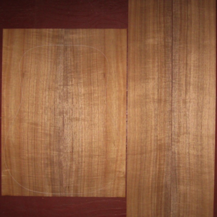 Koa OM/Dreadnought AAA $265
(2) back plates 8-1/2" x 22-7/8"
(2) side plates 6" x 35-1/2"
Air dried since 2015, 16" dred pattern shown, bright orange brown, straight & vertical grain, good curl. Gorgeous koa.
set #178-1450 Koa OM/Dreadnought AAA $265
(2) back plates 8-1/2" x 22-7/8"
(2) side plates 6" x 35-1/2"
Air dried since 2015, 16" dred pattern shown, bright orange brown, straight & vertical grain, good curl. Gorgeous koa.
set #178-1450