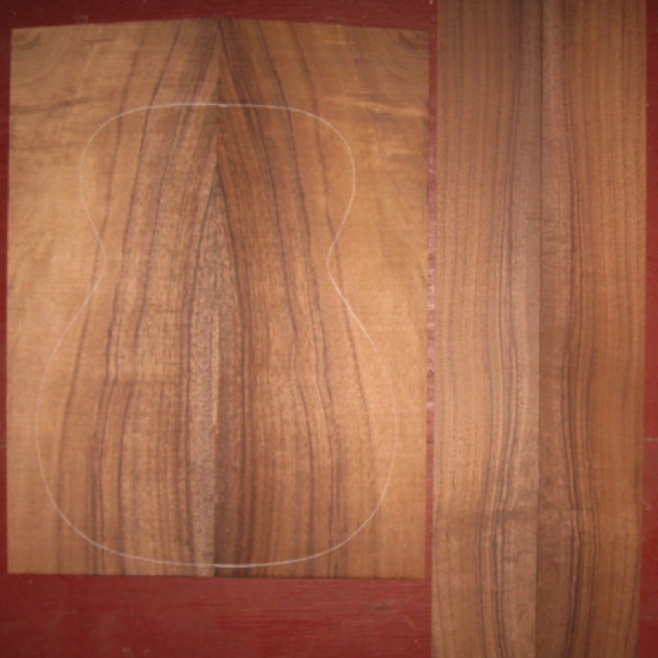 Koa OM/CL AA+ $140
(2) back plates 9" x 23-1/2"
(2) side plates 4-1/2" x 31"
Air dried since 2010, 15-1/4" OM pattern shown, dark color and striping with quilt/pomelle figure
set #196-1548 Koa OM/CL AA+ $140
(2) back plates 9" x 23-1/2"
(2) side plates 4-1/2" x 31"
Air dried since 2010, 15-1/4" OM pattern shown, dark color and striping with quilt/pomelle figure
set #196-1548