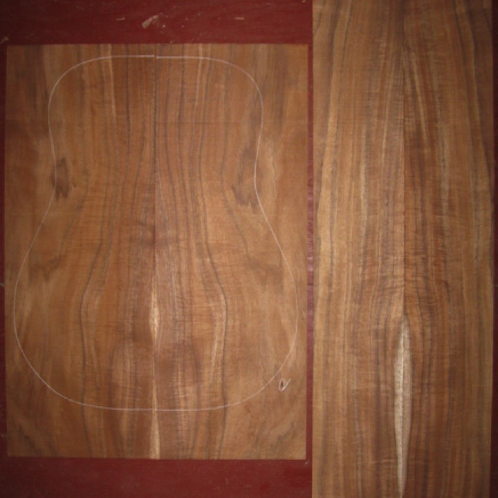 Koa OM/Dreadnought AAA $235
(2) back plates 8-5/8" x 23-1/2"
(2) side plates 5-1/4" x 32"
Air dried since 2010, 16" dred pattern shown,
good curl, rich color.
set #193-1629 Koa OM/Dreadnought AAA $235
(2) back plates 8-5/8" x 23-1/2"
(2) side plates 5-1/4" x 32"
Air dried since 2010, 16" dred pattern shown,
good curl, rich color.
set #193-1629