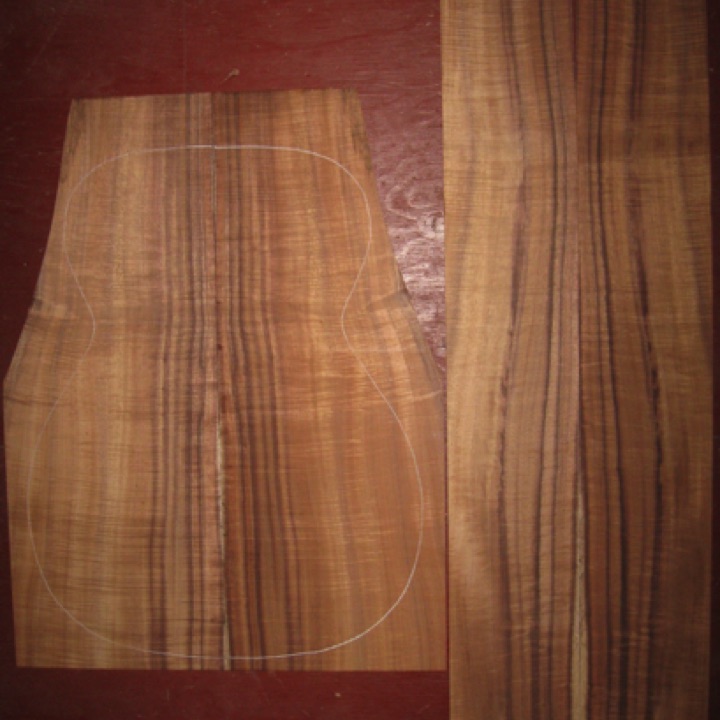 Koa 00/CL 4A $400
(2) back plates 8-1/2" x 22" (taper as seen)
(2) side plates 5" x 33"
Air dried since 2017, shown w/OM pattern. Beautiful color, striping, and fiddleback curl.
set #181-1640 Koa 00/CL 4A $400
(2) back plates 8-1/2" x 22" (taper as seen)
(2) side plates 5" x 33"
Air dried since 2017, shown w/OM pattern. Beautiful color, striping, and fiddleback curl.
set #181-1640