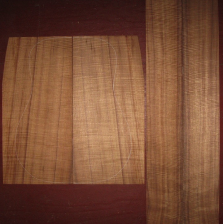 Koa OM/Dreadnought AAAA+ $650
(2) back plates 9-3/4" x 20-1/2"
(2) side plates 5" x 32-3/4"
Air dried since 2005, 16" dred pattern shown, bright orange-brown with premium fiddleback curl throughout.
set #118-1740 Koa OM/Dreadnought AAAA+ $650
(2) back plates 9-3/4" x 20-1/2"
(2) side plates 5" x 32-3/4"
Air dried since 2005, 16" dred pattern shown, bright orange-brown with premium fiddleback curl throughout.
set #118-1740