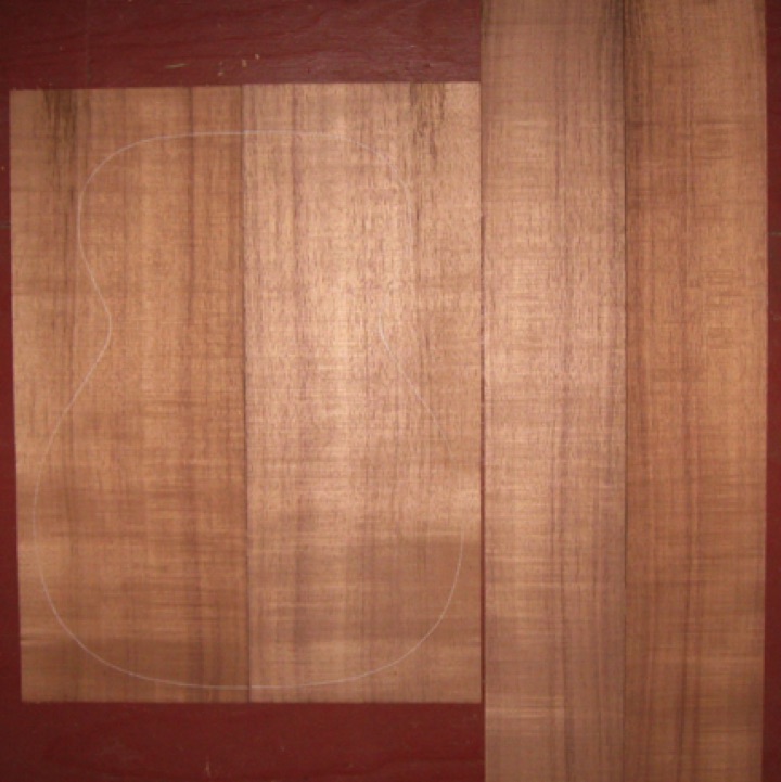 Koa OM/CL 3A $160
(2) back plates 8-1/4" x 22"
(2) side plates 5" x 31"
Air dried since 2017, 15-1/4" OM pattern shown, vertical and straight grain, good color and curl.
set #200-1762 Koa OM/CL 3A $160
(2) back plates 8-1/4" x 22"
(2) side plates 5" x 31"
Air dried since 2017, 15-1/4" OM pattern shown, vertical and straight grain, good color and curl.
set #200-1762