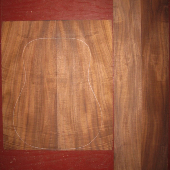 Koa OM/Dreadnought AA+ $195
(2) back plates 10" x 231/2"
(2) side plates 5" x 32-3/4"
Air dried since 2006, 16" dred pattern shown, dense, with rich dark color and good curl.
set #165-1841 Koa OM/Dreadnought AA+ $195
(2) back plates 10" x 231/2"
(2) side plates 5" x 32-3/4"
Air dried since 2006, 16" dred pattern shown, dense, with rich dark color and good curl.
set #165-1841