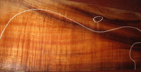 closeup, wetted
set #138-1064
tiny beetle holes within 3/4 of center joint; easily filled or plates are wide enough to cut around the flaw closeup, wetted
set #138-1064
tiny beetle holes within 3/4 of center joint; easily filled or plates are wide enough to cut around the flaw