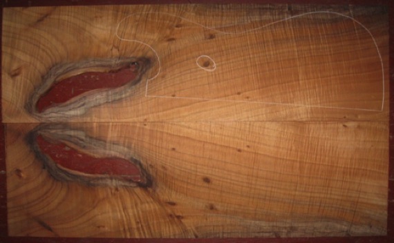 Koa Electric/Bass Top 5A $125
(2) top plates 8" x 26" .135" thick
Air dried since 2015, 13" x 18-1/2" pattern shown, rare primo fiddleback curl. Knots will require filling, or might be hidden w/hardware.
set #170-1091 Koa Electric/Bass Top 5A $125
(2) top plates 8" x 26" .135" thick
Air dried since 2015, 13" x 18-1/2" pattern shown, rare primo fiddleback curl. Knots will require filling, or might be hidden w/hardware.
set #170-1091