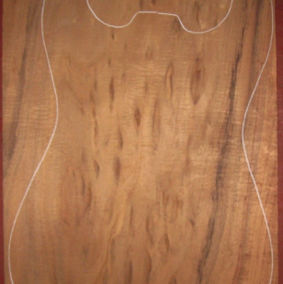 Koa Electric/Bass Top 4A $160
one-pc top plates 13-1/4 wide, 22" long
Air dried since 1996, .340" thickness, 13" x 18-1/2" pattern shown, dramatic figure.
set #191-1859 Koa Electric/Bass Top 4A $160
one-pc top plates 13-1/4 wide, 22" long
Air dried since 1996, .340" thickness, 13" x 18-1/2" pattern shown, dramatic figure.
set #191-1859