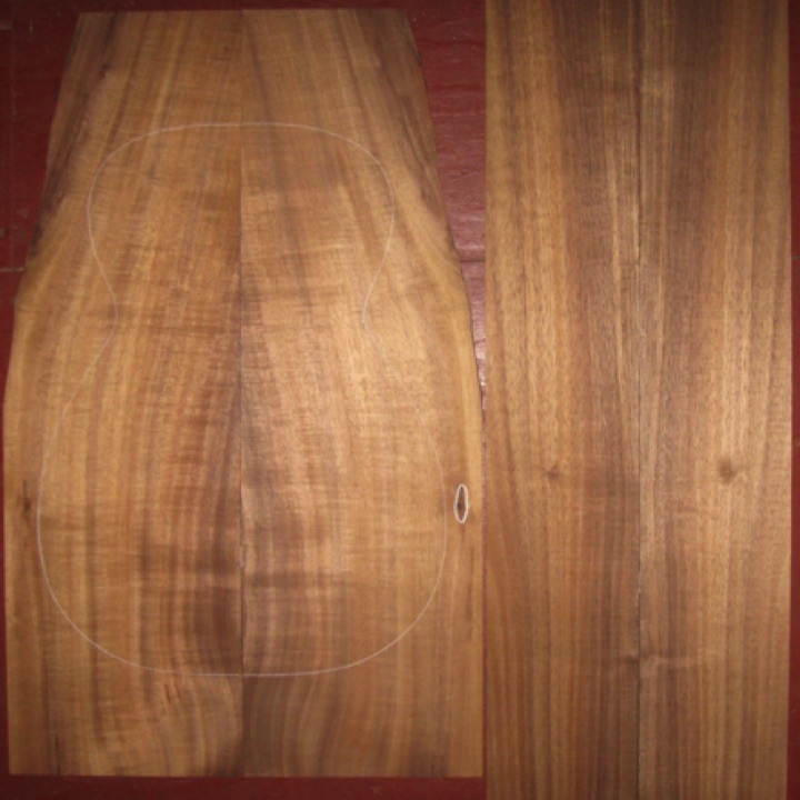Koa 0/Parlor AAA $150
(2) back plates 8" x 25-1/2" (taper to 5-1/2")
(2) side plates 5" x 30"
Air dried since 2010, 13-1/2" 0 pattern shown, beautiful color spectrum with good flame-curl.
set #193-1899 Koa 0/Parlor AAA $150
(2) back plates 8" x 25-1/2" (taper to 5-1/2")
(2) side plates 5" x 30"
Air dried since 2010, 13-1/2" 0 pattern shown, beautiful color spectrum with good flame-curl.
set #193-1899