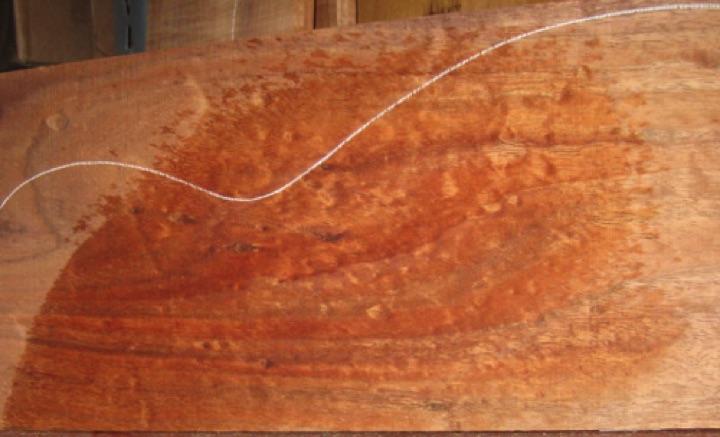 closeup, wetted
set #194-2120
Flat sawn to show off rare pomelle quilt throughout. Several whorls and tight pin knots in pattern. Back plates sawn to .120"; will finish at .110" thickness. closeup, wetted
set #194-2120
Flat sawn to show off rare pomelle quilt throughout. Several whorls and tight pin knots in pattern. Back plates sawn to .120"; will finish at .110" thickness.