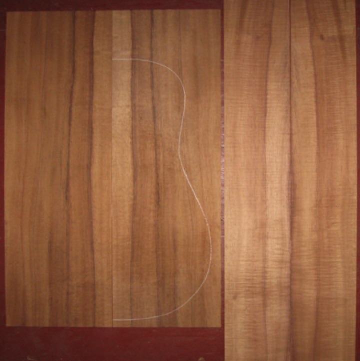 Koa OM/Dreadnought AAA $340
(2) back plates 8-3/8" x 24-1/2"
(2) side plates 5" x 33"
Air dried since 1996 (!), 15-1/4" pattern shown, tight curl throughout, beautiful stripes, straight and vertical grain.
set #191-2343 Koa OM/Dreadnought AAA $340
(2) back plates 8-3/8" x 24-1/2"
(2) side plates 5" x 33"
Air dried since 1996 (!), 15-1/4" pattern shown, tight curl throughout, beautiful stripes, straight and vertical grain.
set #191-2343