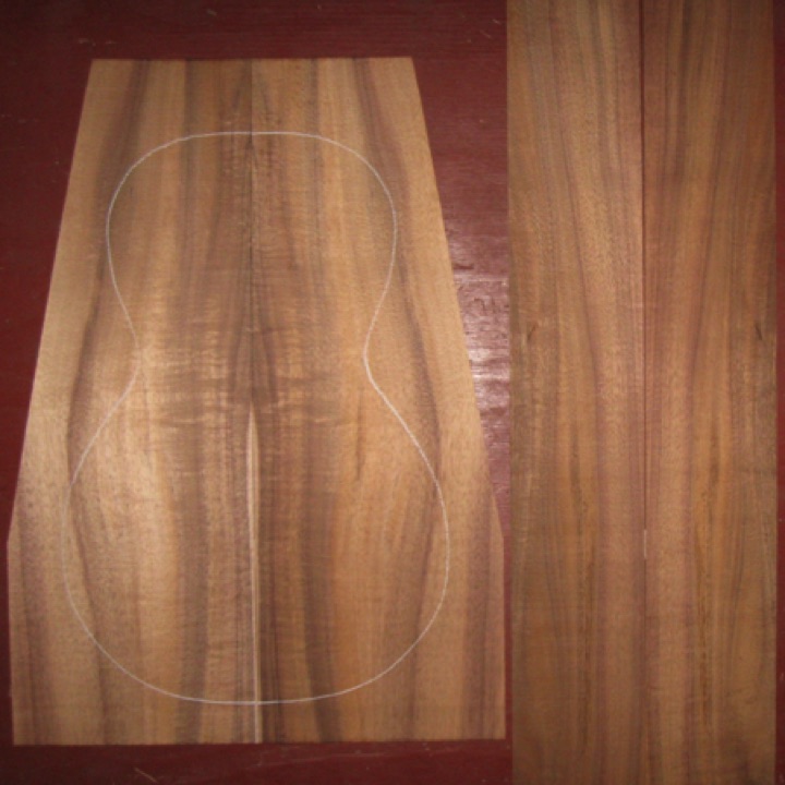 Koa Parlor AA $100
(2) back plates 8" x 22" (taper to 5" wide)
(2) side plates 4-3/8" x 28-1/4"
Air dried since 2013, 12-1/2" parlor pattern shown; rich color, bold stripes, and medium flame.
set #161-2350 Koa Parlor AA $100
(2) back plates 8" x 22" (taper to 5" wide)
(2) side plates 4-3/8" x 28-1/4"
Air dried since 2013, 12-1/2" parlor pattern shown; rich color, bold stripes, and medium flame.
set #161-2350