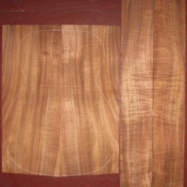 Koa OM/CL AAA $260
(2) back plates 8-1/4" x 21-1/2"
(2) side plates 4-5/16" x 32"
Air dried since 2016, 15-1/4" OM pattern shown; brilliant color, stripes, and flame-curl.
set #177-2455 Koa OM/CL AAA $260
(2) back plates 8-1/4" x 21-1/2"
(2) side plates 4-5/16" x 32"
Air dried since 2016, 15-1/4" OM pattern shown; brilliant color, stripes, and flame-curl.
set #177-2455