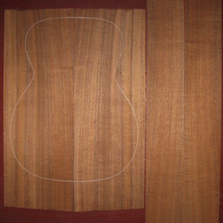 Koa OM/CL AAA $295
(2) back plates 8-1/2" x 24"
(2) side plates 4-3/8" x 31"
Air dried since 2019, 15-1/4" OM pattern shown, tight curl, rich and varied color, straight-vertical grain.
set #206-2509 Koa OM/CL AAA $295
(2) back plates 8-1/2" x 24"
(2) side plates 4-3/8" x 31"
Air dried since 2019, 15-1/4" OM pattern shown, tight curl, rich and varied color, straight-vertical grain.
set #206-2509