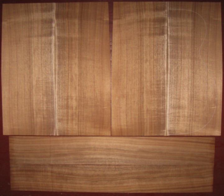 6-pc koa OM/CL AA+ $275
(4) top/back plates 8-5/8" x 21" (tapers to 8-3/8")
(2) side plates 4-1/2" x 33"
Air dried since 2016, 15-1/4" OM pattern shown, straight grain, vertical grain, tight curl.
set #178-2108 6-pc koa OM/CL AA+ $275
(4) top/back plates 8-5/8" x 21" (tapers to 8-3/8")
(2) side plates 4-1/2" x 33"
Air dried since 2016, 15-1/4" OM pattern shown, straight grain, vertical grain, tight curl.
set #178-2108