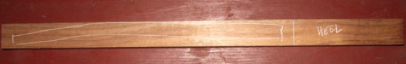 1-1/2" edge - blank #179-1984
Above photo: baritone pattern at left, with cutoff at right to be used for 1-pc. heel block. Extra koa for headblock ears in cutoff material.
1-1/2" edge - blank #179-1984
Above photo: baritone pattern at left, with cutoff at right to be used for 1-pc. heel block. Extra koa for headblock ears in cutoff material.