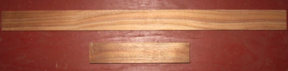 Koa Ukulele Neck Blank A $60
2 pcs: 27-1/2" x 2" (1.970") x 15/16", and 9-1/4" x 2" x 1-1/2".
Style B. Air dried since 2016, vertical grain; baritone/tenor or perhaps 2 concert/soprano necks.
face #1 - blank #179-1987 Koa Ukulele Neck Blank A $60
2 pcs: 27-1/2" x 2" (1.970") x 15/16", and 9-1/4" x 2" x 1-1/2".
Style B. Air dried since 2016, vertical grain; baritone/tenor or perhaps 2 concert/soprano necks.
face #1 - blank #179-1987