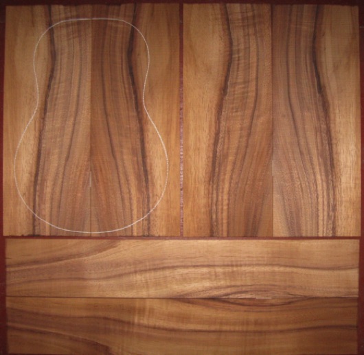 Koa Tenor Ukulele AA $84
(4) top-back plates 5" x 13"
(2) side plates 3-1/4" x 20"
Air dried since 2016, tenor pattern shown, rich colors with some curl.
set #181-1975 Koa Tenor Ukulele AA $84
(4) top-back plates 5" x 13"
(2) side plates 3-1/4" x 20"
Air dried since 2016, tenor pattern shown, rich colors with some curl.
set #181-1975