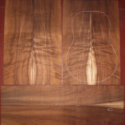 Koa Tenor Ukulele AA+ $120
(4) top-back plates 4-3/4" x 14-1/2"
(2) side plates 3-1/4" x 20-1/2"
Air dried since 2010, tenor pattern shown, rich dark koa, strong curl on top/back.
set #179-1993 Koa Tenor Ukulele AA+ $120
(4) top-back plates 4-3/4" x 14-1/2"
(2) side plates 3-1/4" x 20-1/2"
Air dried since 2010, tenor pattern shown, rich dark koa, strong curl on top/back.
set #179-1993