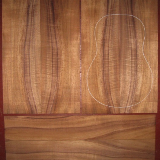 Koa Tenor Ukulele 2A+ $110
(4) top-back plates 5" x 15-1/2"
(2) side plates 3-1/4" x 20"
Air dried since 2016, tenor pattern shown, strong flame top/back with light figure on sides.
set #181-2038 Koa Tenor Ukulele 2A+ $110
(4) top-back plates 5" x 15-1/2"
(2) side plates 3-1/4" x 20"
Air dried since 2016, tenor pattern shown, strong flame top/back with light figure on sides.
set #181-2038
