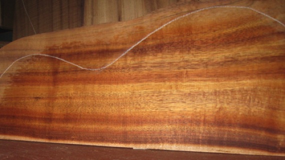 closeup, wetted
set #162-2430
One top (or back) plate tapers to .120" thickness at the last 3", at the headblock end. Will sand out to .115". closeup, wetted
set #162-2430
One top (or back) plate tapers to .120" thickness at the last 3", at the headblock end. Will sand out to .115".