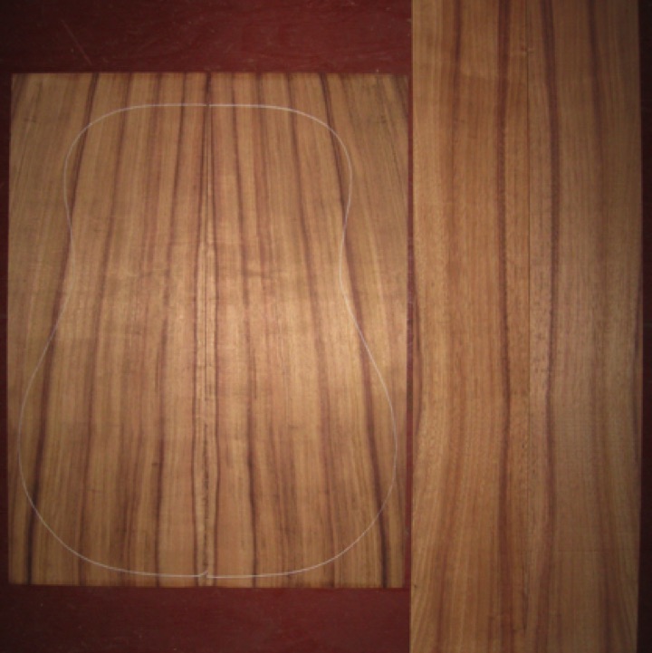 Koa OM/Dreadnought AA $95
(2) back plates 8-1/2" x 22"
(2) side plates 5" x 32-1/2"
Air dried since 2013, minor inclusion on inside face of back plate (not visible on show face) beautiful stripes, light curl.
set #163-1531 Koa OM/Dreadnought AA $95
(2) back plates 8-1/2" x 22"
(2) side plates 5" x 32-1/2"
Air dried since 2013, minor inclusion on inside face of back plate (not visible on show face) beautiful stripes, light curl.
set #163-1531