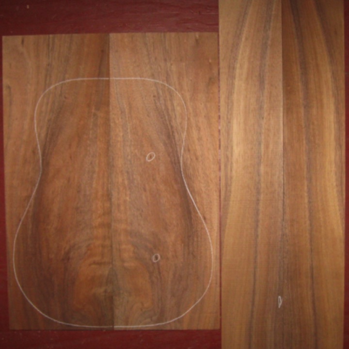 Koa OM/Dreadnought AA+ $125
(2) back plates 8-5/8" x 24"
(2) side plates 5" x 33"
Air dried since 2010, 16" dred pattern shown, rich color, old-growth, pomelle quilt on back, light curl on sides.
set #193-2092 Koa OM/Dreadnought AA+ $125
(2) back plates 8-5/8" x 24"
(2) side plates 5" x 33"
Air dried since 2010, 16" dred pattern shown, rich color, old-growth, pomelle quilt on back, light curl on sides.
set #193-2092