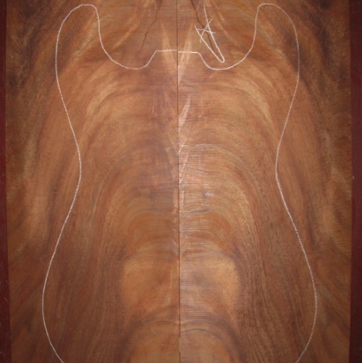 Koa Electric Top AA $45
(2) top plates 8" x 20"
Split at one end, will be fine with double cutaway as shown; 13" x 18-1/2" electric pattern shown; rich color with crotch figure.
(2) consecutive sets available - set #138-1218 Koa Electric Top AA $45
(2) top plates 8" x 20"
Split at one end, will be fine with double cutaway as shown; 13" x 18-1/2" electric pattern shown; rich color with crotch figure.
(2) consecutive sets available - set #138-1218