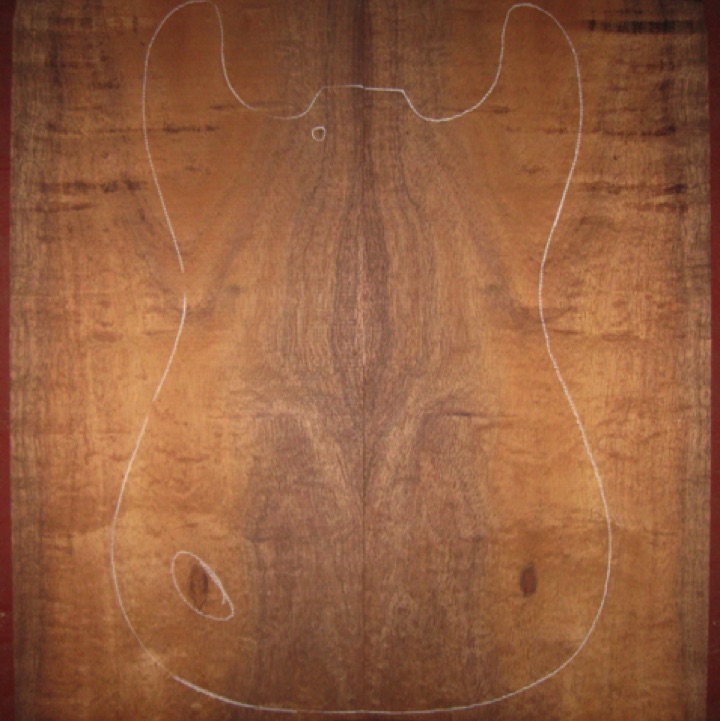 Koa Electric Top AAA $95
(2) top plates 9" x 19"
Dried since 2006, .150" thick, 13" x 18-1/2" electric pattern shown. Gorgeous color and pomelle/quilt figure.
set #138-2282 Koa Electric Top AAA $95
(2) top plates 9" x 19"
Dried since 2006, .150" thick, 13" x 18-1/2" electric pattern shown. Gorgeous color and pomelle/quilt figure.
set #138-2282