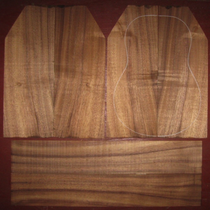 Koa Tenor Ukulele AA $65
(4) top-back plates 5" x 13-1/4" (tapers)
(2) side plates 3-1/4" x 19"
Air dried since 2017, tenor pattern shown, beautiful color,
light flame.
set #201-2401 Koa Tenor Ukulele AA $65
(4) top-back plates 5" x 13-1/4" (tapers)
(2) side plates 3-1/4" x 19"
Air dried since 2017, tenor pattern shown, beautiful color,
light flame.
set #201-2401